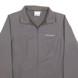 COLUMBIA Womens Grey Jacket S Polyester Blend Plain Lightweight Zip Up Outdoor