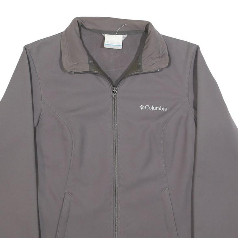COLUMBIA Womens Grey Jacket S Polyester Blend Plain Lightweight Zip Up Outdoor