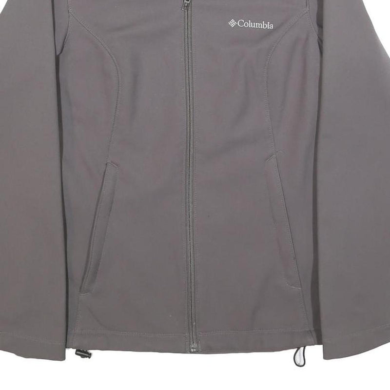 COLUMBIA Womens Grey Jacket S Polyester Blend Plain Lightweight Zip Up Outdoor