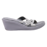 SKECHERS Wedge Heels Grey Synthetic Womens UK 6