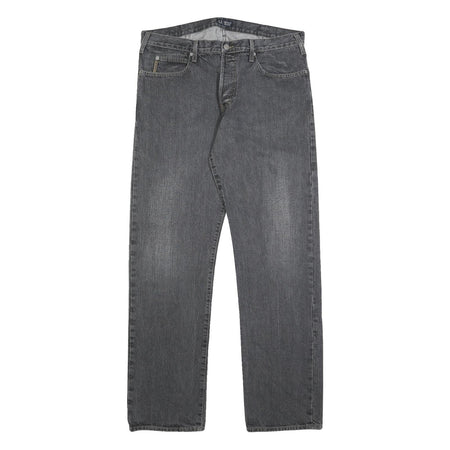 ARMANI JEANS Mens Regular Grey Denim Jeans W38 L34 Button Closure Plain