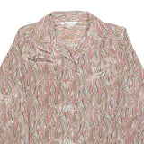 MARULINNE Womens Pink Beige Printed Blouse Long Sleeve Point Collar M