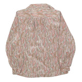 MARULINNE Womens Pink Beige Printed Blouse Long Sleeve Point Collar M