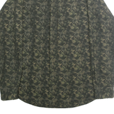 NATURAL ISSUE Mens Green & Beige Patterned Cotton Shirt L Button-Down Collar