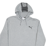 PUMA Mens Grey Cotton Blend Pullover Hoodie M Logo Print