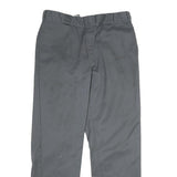 DICKIES Mens Polyester Blend Classic Grey Trousers W36 L32 Workwear Zip Closure