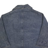 GUESS Womens Blue Denim Jacket L Cotton Button Closure Relaxed Fit Plain