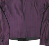 Mens Purple & Black Satin Collar Button Jacket M Polyester Blend Tailored Formal