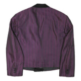 Mens Purple & Black Satin Collar Button Jacket M Polyester Blend Tailored Formal