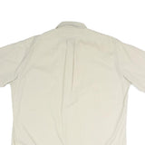 RALPH LAUREN Mens Cream Plain Shirt L Button Down Cotton Blend Casual Summer