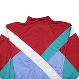 O'BRIAN Mens Red White & Teal & Purple Jacket XL Polyester Blend Colourblock