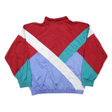 O'BRIAN Mens Red White & Teal & Purple Jacket XL Polyester Blend Colourblock