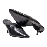 DORATEYMUR Mule Heels Black Leather Womens UK 4