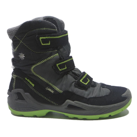 LOWA Mens Winter Hiking Boots Black & Green Synthetic UK 5.5 Outdoor Gore-Tex