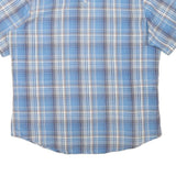 WRANGLER Mens Blue Plaid Western Shirt L Cotton Blend Casual Summer Wear
