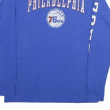 FANATICS Mens Blue Philadelphia 76ers Long Sleeve Crew Neck Cotton T-Shirt M