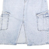 CALVIN KLEIN JEANS Womens Blue Denim Cargo Midi Cotton Blend Skirt Size M