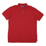 CHAPS Mens Red Short Sleeve Plain XL Polo Shirt Cotton Blend Classic
