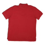 CHAPS Mens Red Short Sleeve Plain XL Polo Shirt Cotton Blend Classic