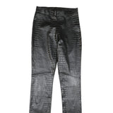 Womens Polyester Blend Black Slim Trousers W28 L34 Faux Leather Style Skinny Fit