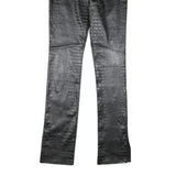 Womens Polyester Blend Black Slim Trousers W28 L34 Faux Leather Style Skinny Fit