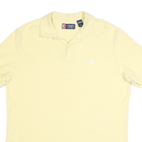 CHAPS Mens Yellow Short Sleeve Plain L Classic Cotton Blend Polo Shirt