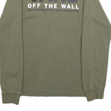 VANS Mens Green Long Sleeve Crew Neck Logo T-Shirt XS Off The Wall Cotton Blend