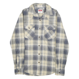WRANGLER Mens Blue Beige Check Shirt S Long Sleeve Cotton Blend Casual