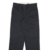 DICKIES Mens Cotton Blend Black Regular Straight Trousers W30 L30 Workwear