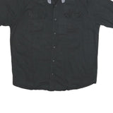 WRANGLER Mens Black Casual Cotton Blend Shirt L Short Sleeve Button Pocket