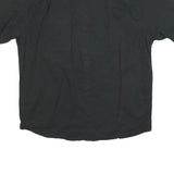 WRANGLER Mens Black Casual Cotton Blend Shirt L Short Sleeve Button Pocket