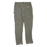 CARHARTT Mens Grey Cotton Blend Straight Trousers W34 L32 Regular Fit Workwear
