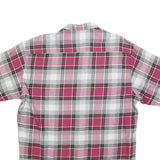 RACING Mens Red & Grey Check Shirt L Casual Cotton Blend Button Shirt