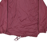 Mens Maroon Coach Nylon Jacket M Plain Lightweight Button Closure Long Sleeve