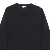 REISS Mens Black Plain Pullover Jumper Crew Neck Basic Knit S Wool Blend