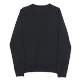 REISS Mens Black Plain Pullover Jumper Crew Neck Basic Knit S Wool Blend