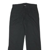 MOTION Womens Linen Blend Black Regular Fit Straight Leg Trousers W32 L31