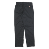 DICKIES Mens Cotton Blend Black Regular Straight Trousers W29 L30 Work Casual