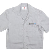 ENGELBERT STRAUSS Mens Grey Work Shirt S Manuel Bongni Logo Cotton Blend