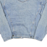 DAVID Mens Blue Denim Jacket L Cotton Blend Classic Button Closure Casual