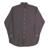 NAUTICA Mens Grey Button-Down Shirt L Cotton Blend Long Sleeve Casual Smart