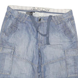 ALCW Mens Cotton Blend Blue Cargo Shorts 3XL W38 Casual Lightweight Summer