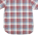 LEVI'S Mens Red & Blue Check Shirt M Cotton Blend Casual Summer Short Sleeve