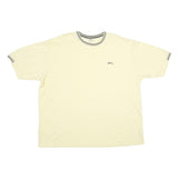SLAZENGER Mens Cream & Grey T-Shirt 4XL Short Sleeve Crew Neck Cotton Casual