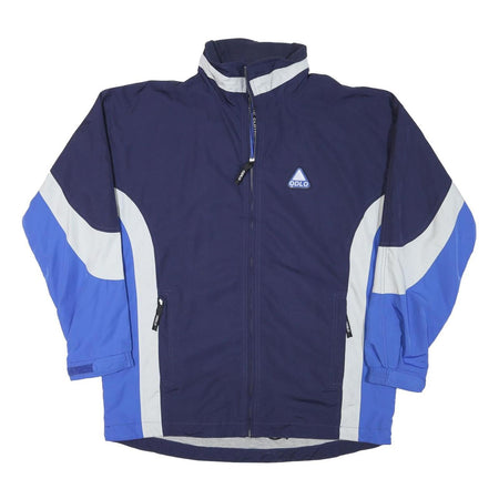 ODLO Mens Navy Blue & Light Blue Zip Jacket L Polyester Blend Colourblock