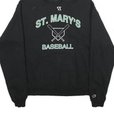 CHAMPION Mens Black St. Mary's Baseball Pullover Hoodie M Cotton Blend