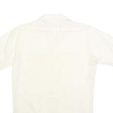 BLUESTONE Mens Cream Shirt S Cotton Blend Short Sleeve Button Casual Summer