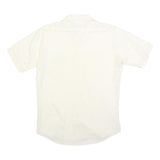 BLUESTONE Mens Cream Shirt S Cotton Blend Short Sleeve Button Casual Summer