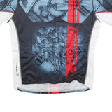 PRIMAL Mens Black & Red Graphic Modern 2XL Short Sleeve Crew Neck Cycling Top