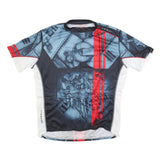 PRIMAL Mens Black & Red Graphic Modern 2XL Short Sleeve Crew Neck Cycling Top